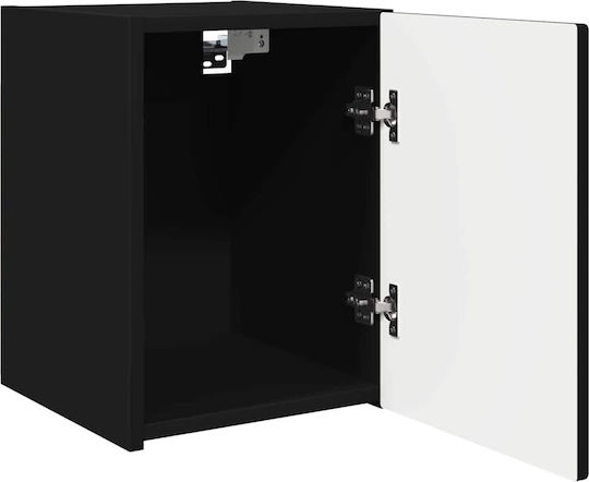 Wall Living Room Cabinet Made of Particle Board Black 30x31x40cm