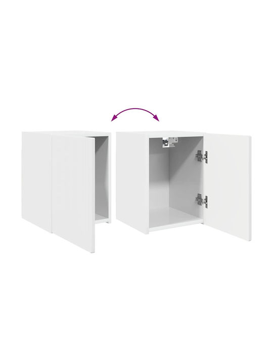 Wall Mounted Living Room Cabinet Made of Particle Board Bright White 30x31x40cm