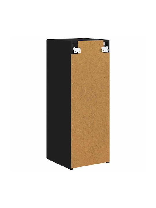 Wall Living Room Cabinet Made of Particle Board Black 30x31x80cm