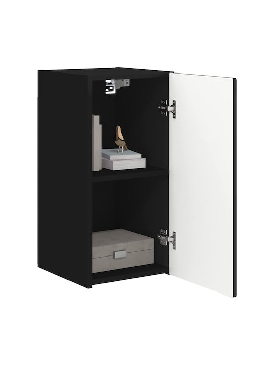 Wall Living Room Cabinet from Particle Board Black 30x31x60cm