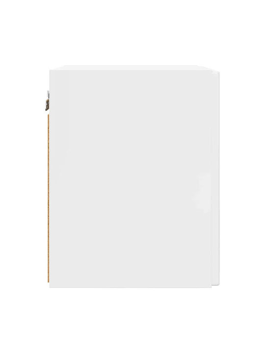 Wall Mounted Living Room Cabinet Made of Particle Board Bright White 30x31x40cm