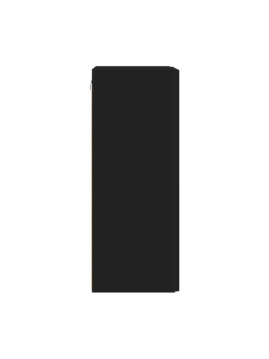 Wall Living Room Cabinet Made of Particle Board Black 30x31x80cm