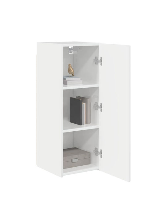 Wall Living Room Cabinet made of Particle Board Bright White 30x31x80cm