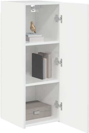 Wall Living Room Cabinet made of Particle Board Bright White 30x31x80cm