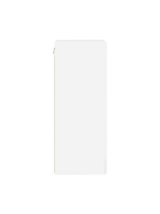 Wall Living Room Cabinet made of Particle Board Bright White 30x31x80cm