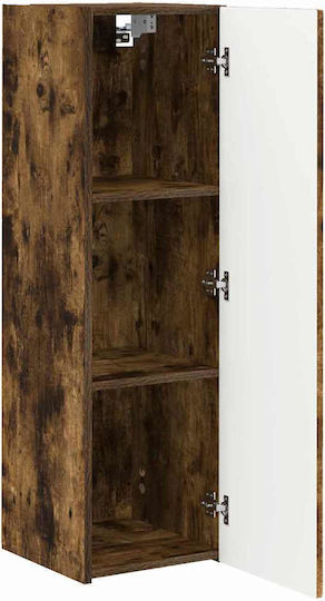 Wall Living Room Cabinet Made of Particle Board Smoked Oak 30x31x100cm