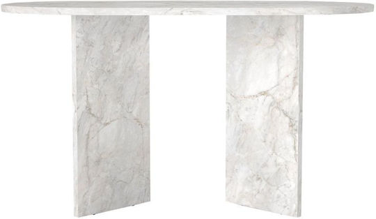 Cortado Esszimmer-Tisch Holz Weiß Marmor-Optik 138x80x75cm