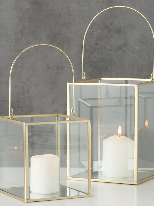 MSA Kerzenhalter-Set Glas in Gold Farbe 14cm 2Stück