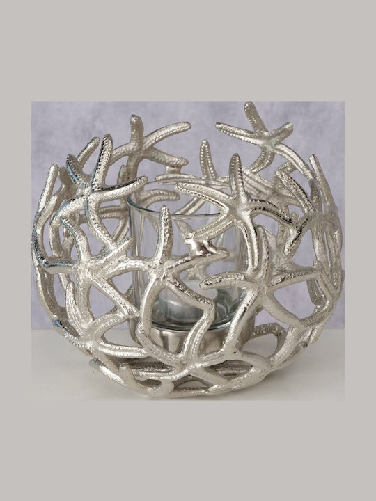 MSA Kerzenhalter Aluminium in Silber Farbe 20x20x18cm 1Stück