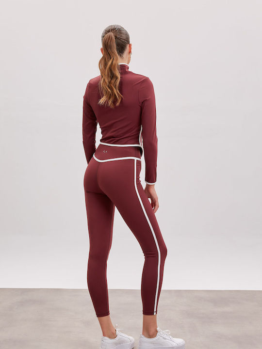 Women's Cardigan with Zipper Berry Wine