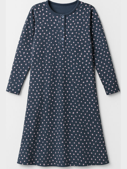Cherry Winter Damen Nachthemd Dark Blue