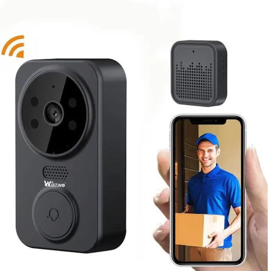 Taggo Wireless Wi-Fi Black Door Bell