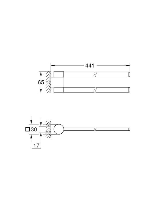 Grohe Double Wall-Mounted Bathroom Hook Silver