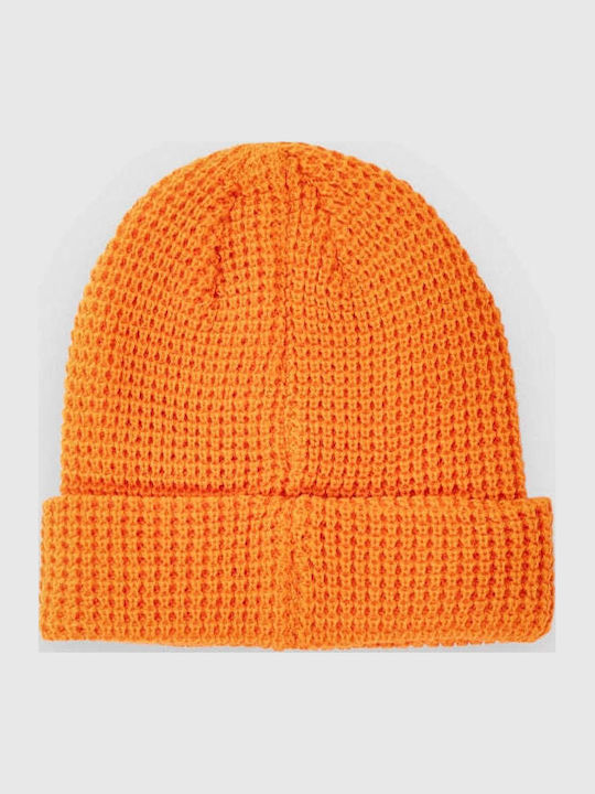 Beanie Unisex Σκούφος Πλεκτός σε Πορτοκαλί χρώμα