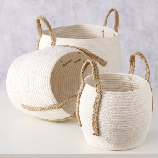 MSA Set dekorative Körbe Weiß 23cm 3Stück