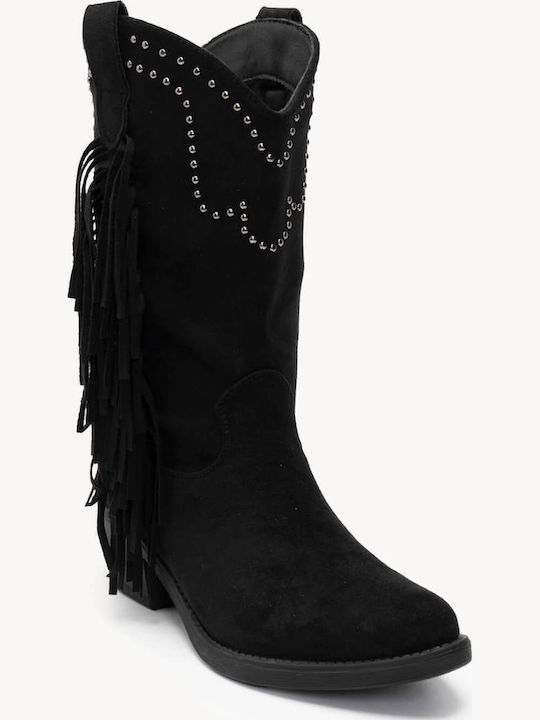 Schwarze Western Stiefeletten mit Breitabsatz