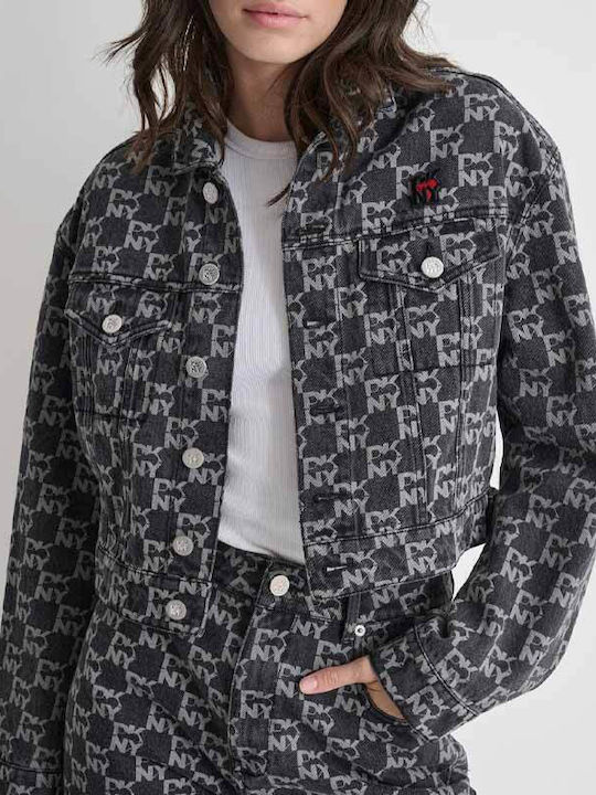 Heart Of Ny Scurtă Jachetă de femei din denim Dark Grey