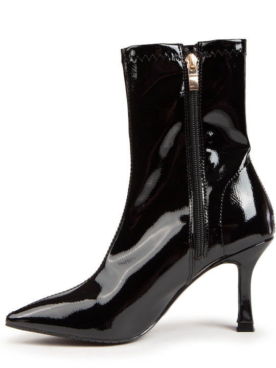 Ghete Dama Ankle Cu Toc Înalt Negre