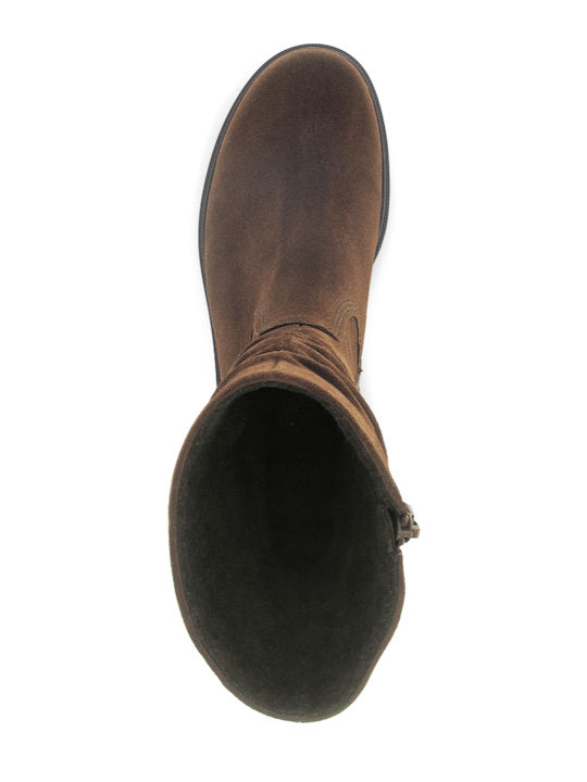 Leather Women's Ankle Boots Brown