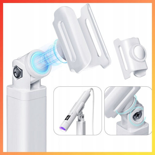 Мини UV Лампа Стойка Zola Маникюр Педикюр 3W LCD Дисплей Пластмасова Бяла
