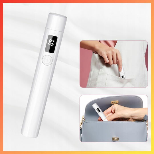 Мини UV Лампа Стойка Zola Маникюр Педикюр 3W LCD Дисплей Пластмасова Бяла