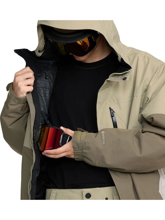 Volcom L Ins G0452602-MSG Ανδρικό Μπουφάν Gore-Tex για Σκι & Snowboard Πράσινο