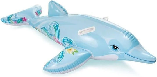 Saltea Gonflabilă Pentru Copii Ride On Delfin Albastru Deschis 175x66cm