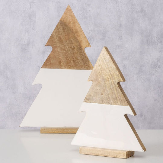 Decorative Tree Set/2 Svenia 30.1x8.2x40.4cm 45.6x11.8x61.1cm White Natural Mango Wood