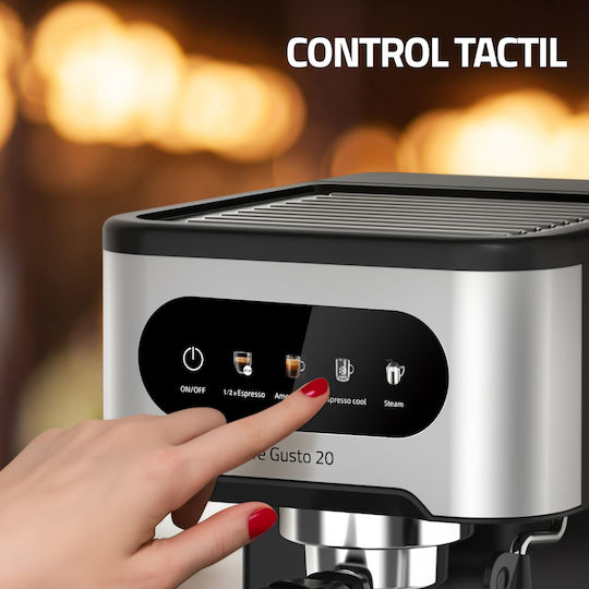 Samus Cafe Gusto 20 Μηχανή Espresso 1350W Πίεσης 20bar Γκρι