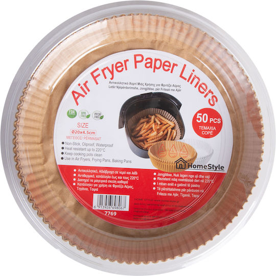 Set of 50 Non-Stick Air Fryer Papers Round 20cm 7357769