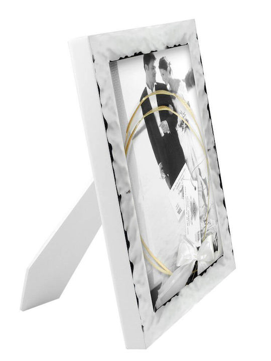 Tabletop Rectangle Wedding Crown Case / Photo Frame Silver 26x21cm