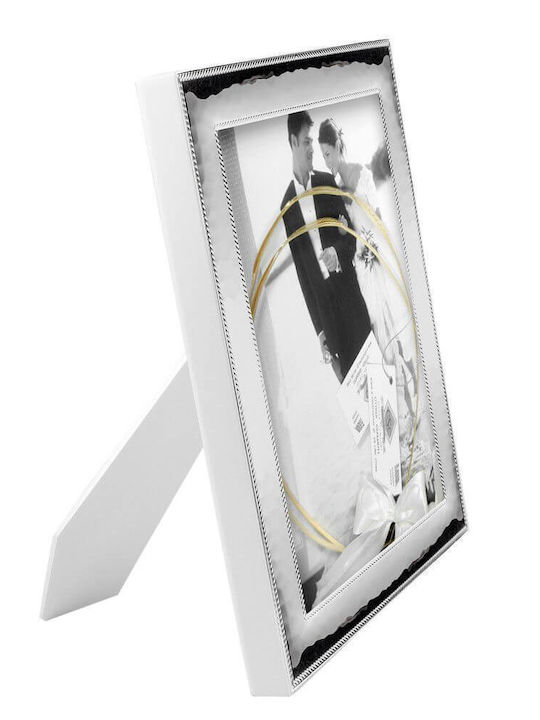 Hochzeitskronen-Etui Fotografierahmen Rechteck Silber 26x21εκ.