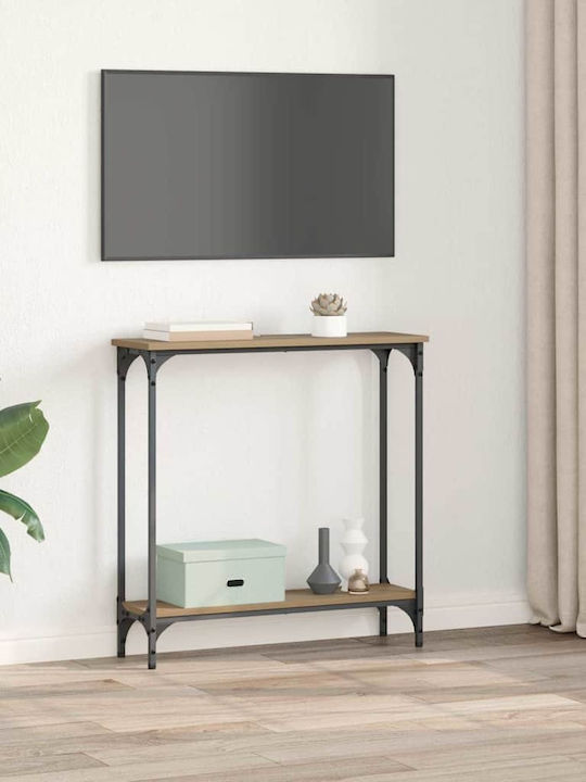 Metal Console Table Artisan Oak L75xW22.5xH75cm