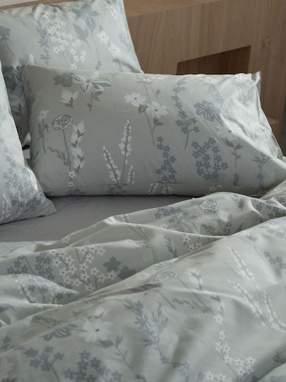 Sunshine Sheet Sets Double with Elastic 150x205+30cm. Feelings 2060 Light Blue 4pcs