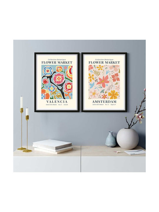 Poster Gallerie D Art Modern Amsterdam Art025 21cm X 30cm Frame Dark Natural Wood Brown