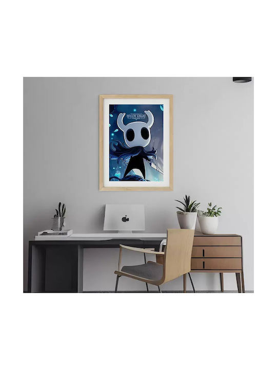 Gaming Poster Hollow Knight Knight Gm2341 21cm X 30cm Frame Dark Natural Wood Brown