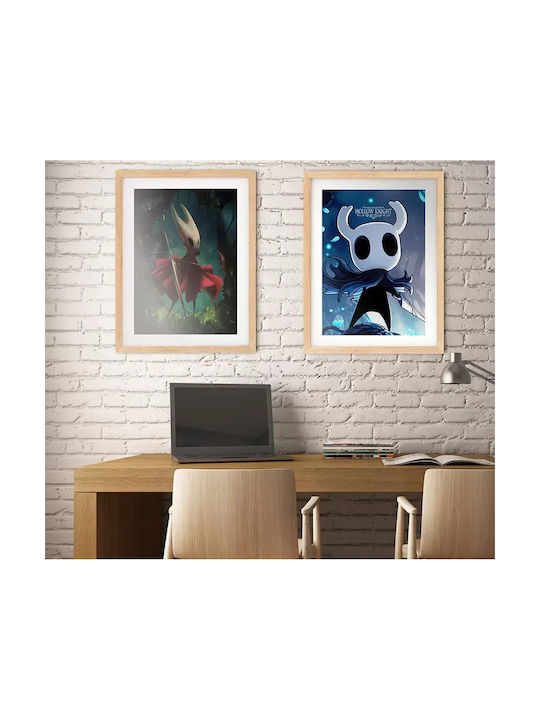 Gaming Poster Hollow Knight Knight Gm2341 21cm X 30cm Frame Dark Natural Wood Brown