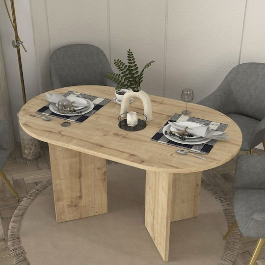 Cortado Masă Ovală Pentru Sala De Mese Din Lemn Nuanță De Stejar Sapphire 138x80x75cm