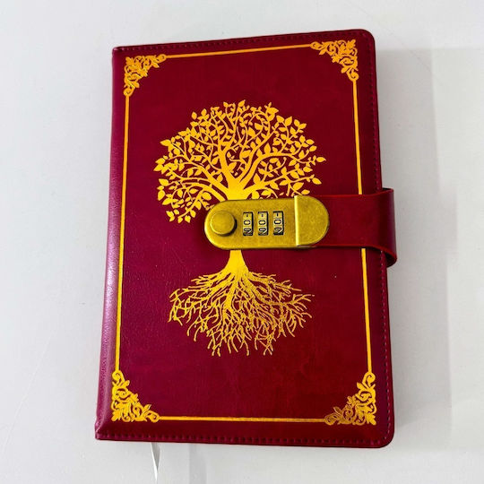Velve Notizbuch mit Schloss Rot