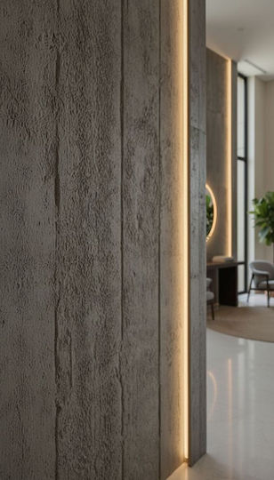 3D Wall Panels Plastic with Glue Gray 60x120cm