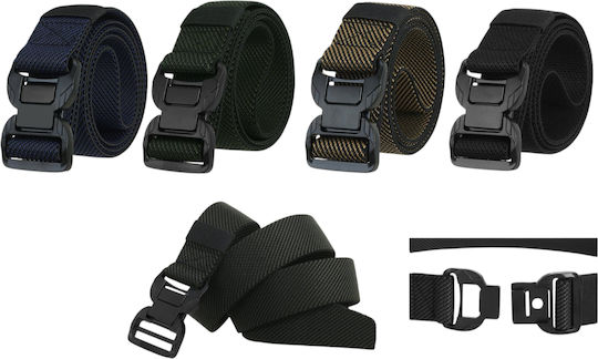 Men's Belt Light Elastic Military Type Molle Tactical Width 4 cm Black Ksj318