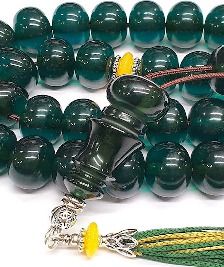 Roloi Komboloi Mastic Worry Beads with 33 Beads Green 38cm