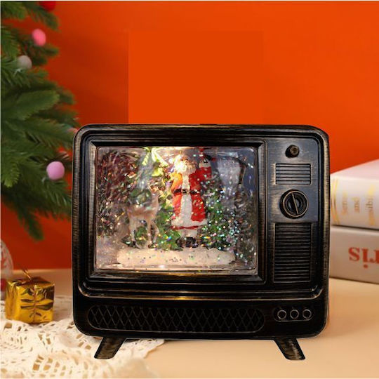 Коледна Изпълнена със светлина украса TV с Дядо Коледа На батерия 13x14см 1бр