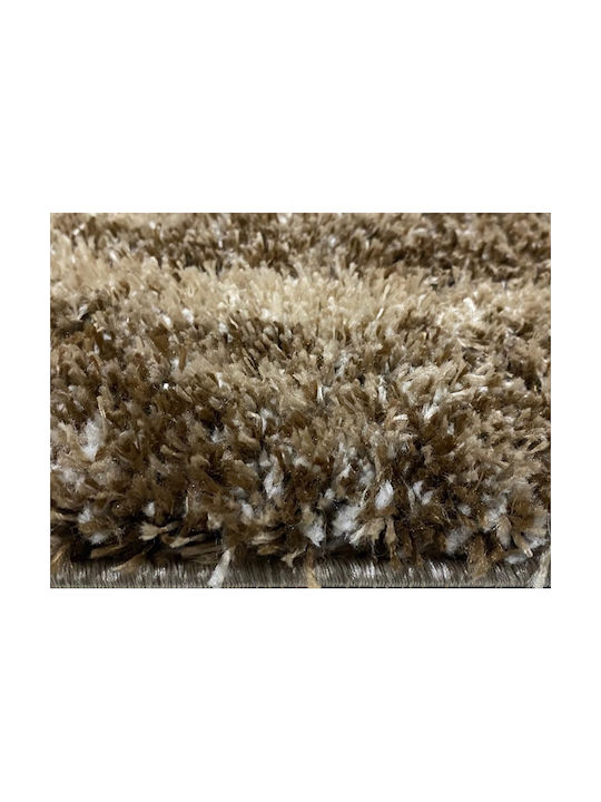 Jasmine Js Teppich Rechteckig Zottelig Synthetisch,Polyester/Cotton/Leather Camel Brown