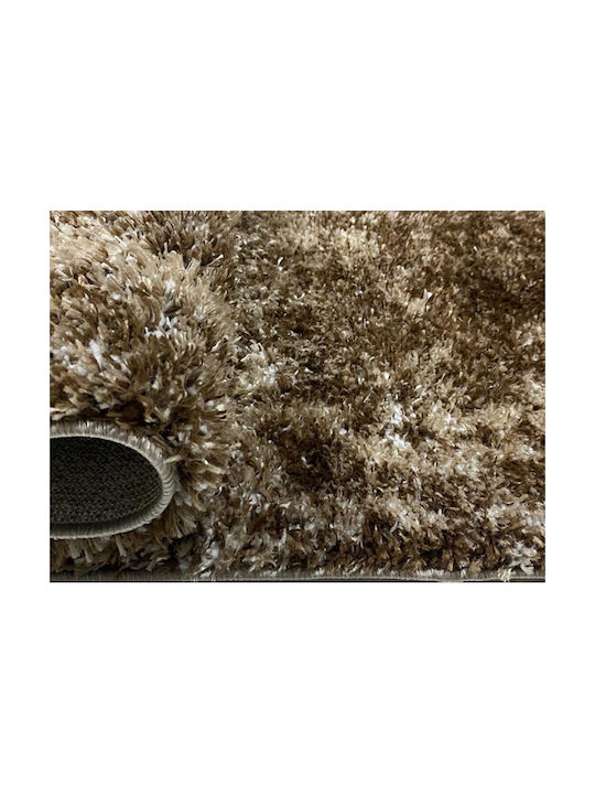 Jasmine Js Teppich Rechteckig Zottelig Synthetisch,Polyester/Cotton/Leather Camel Brown