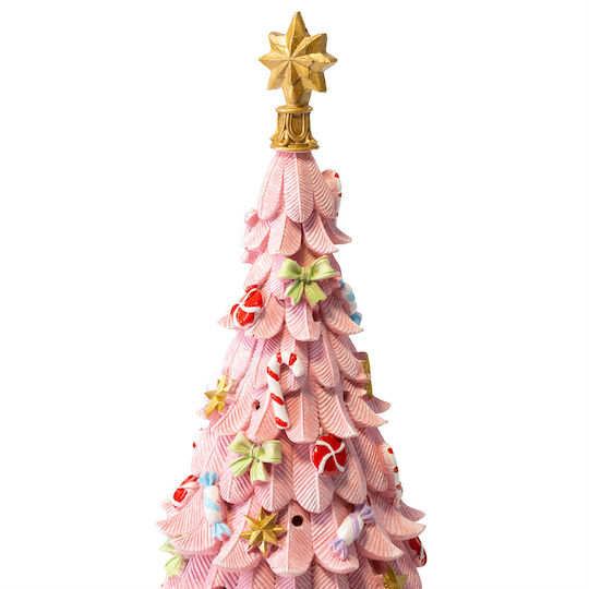 Decorative Adorned Pink Resin Fir 7300-245