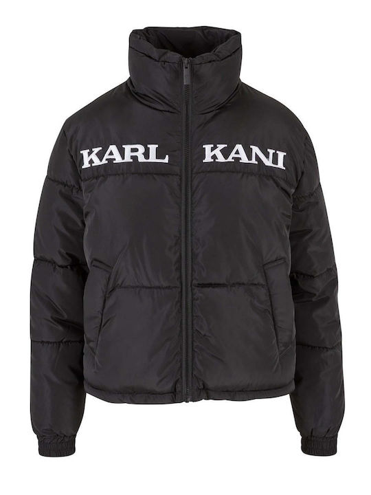 Retro Essential Κοντό Γυναικείο Puffer Μπουφάν για Χειμώνα Μαύρο