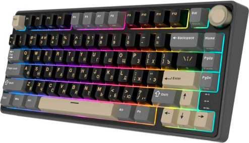 Royal Kludge R75 Ασύρματο Gaming Μηχανικό Πληκτρολόγιο 75% με Custom Brown διακόπτες και RGB φωτισμό (Αγγλικό US) Phantom