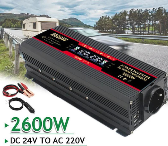Invertor Auto Modificat Sine Wave 2600W pentru Convertirea 24V DC în 220V AC
