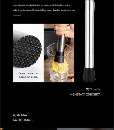 Arvada Shakerpro Mc-ykl23 Kit Complet Pentru Barmani Suport Acrilic 23 Bucăți 700/600 Ml Dimensiuni 19x12x30.5 Cm Set Pentru Barmani Preparare Băuturi Oțel Inoxidabil